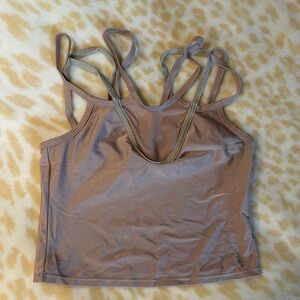 Adidas Stella mcCartney rose gold active top w/built in bra. Size eu38 us6 or S